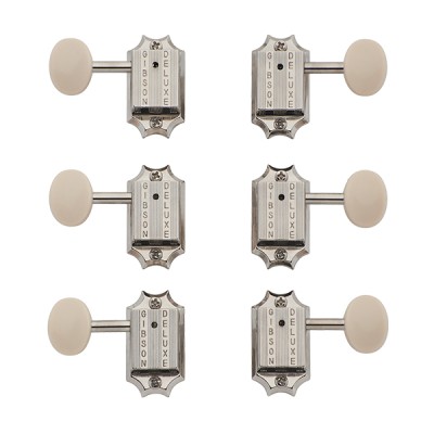 Deluxe White Button Tuner Set, Vintage Nickel