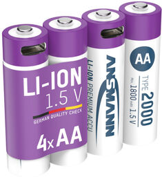 AA 1,5V Li-Ion Akku USB-C Blanc