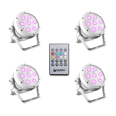 Root Par 4 WH Set 1 - Set Compos De 4 X CLROOTPAR4wh Avec Tlcommande Infrarouge
