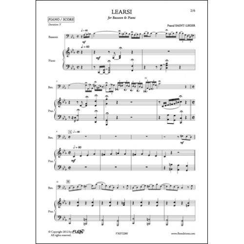 SAINT-LEGER P. - LEARSI - BASSON ET PIANO