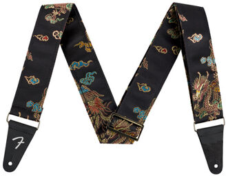 Satin Dragon Strap BK Noir avec motif dragon