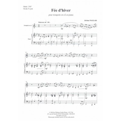 Naulais Jerome - Fee D'hiver - Trompette & Piano