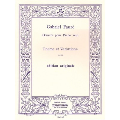 FAURE GABRIEL - THEME ET VARIATIONS OP.73 - PIANO