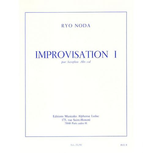 Noda Ryo - Improvisation 1 - Saxophone Alto Seul