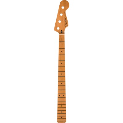 Satin Roasted Maple Jazz Bass Neck, 20 Jumbo Frets, 12, Maple, Flat Oval Shape