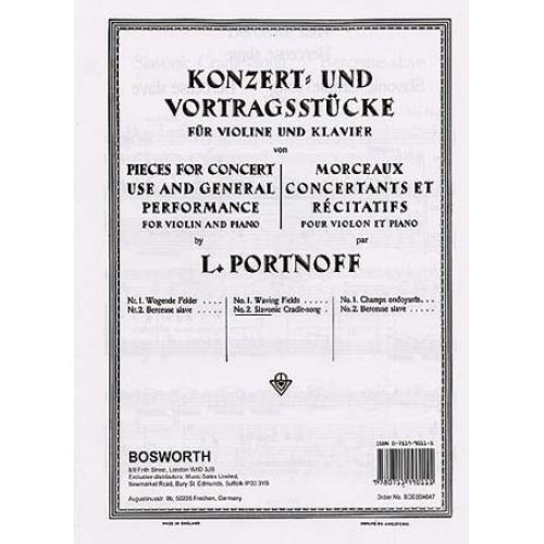 Portnoff L. - Berceuse Slave - Violon & Piano