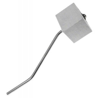 Batte Feutre Carre Blanc - Tige Courbe Double Pédale