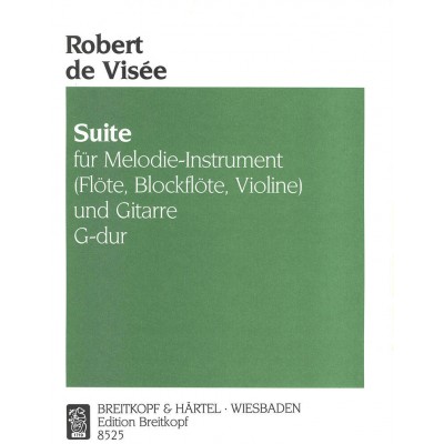 Visee Robert De - Suite G-Dur - Recorder, Guitar