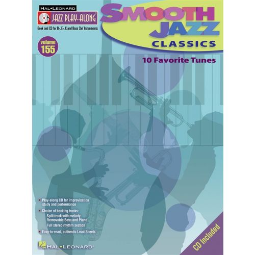 Jazz Play Along Volume - 155 Smooth Jazz Classics All Inst + CD - E Flat Instruments
