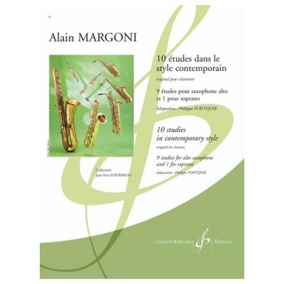Margoni Alain - 10 Etudes Dans Le Style Contemporain - Saxophone