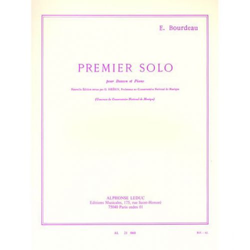 BOURDEAU - SOLO N° 1 - BASSON ET PIANO