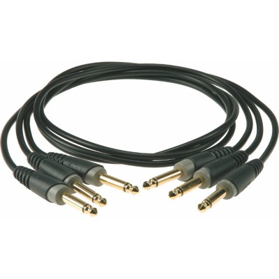 Lot 3 Cables Pedale 15CM Jack 2p./jack 2P. Or
