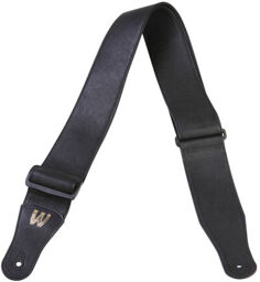 Syn.Leather Bass Strap Bl/170 Noir avec logo doré brillant