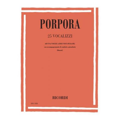 Porpora N. - 25 Vocalizzi Ad Una Voce E A 2 Voci - Chant