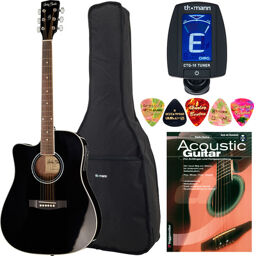 D-120CE-LH BK Bundle Noir haute brillance