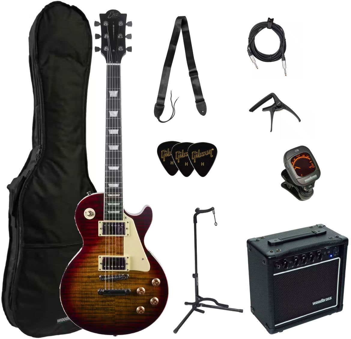 LS 300 Cherry Sunburst + Accessoires
