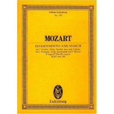 Moz - Divertimento No. 10 Fa Majeur Et Marche Kv 247 / Kv 248 - 2 Houns, 2 Violons, Alto Et Bass