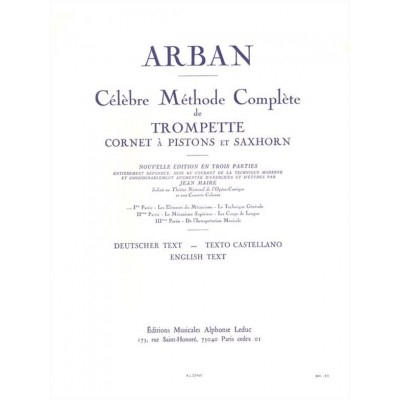 Arban JEAN-baptiste - Celebre Methode Complete Pour Trompette Volume 1