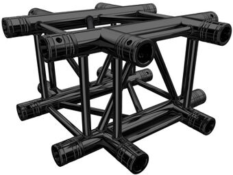 F34C41-B Black 4-Way Cross noir