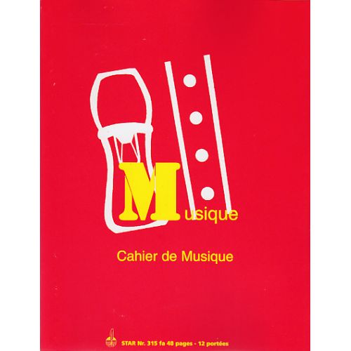 CAHIER MUSIQUE MIXTE - 48 PAGES 12 PORTEES