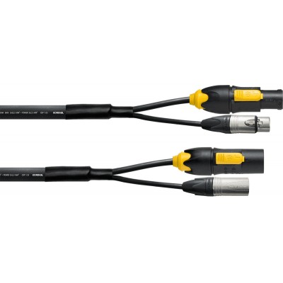Câble Hybride XLR 5 Points + Powercon 2,5 Mm True1 - 1.5M