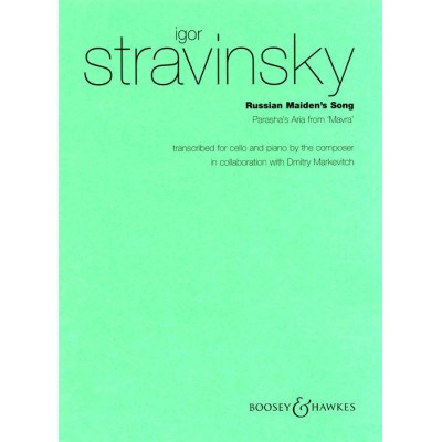STRAVINSKY IGOR - RUSSIAN MAIDEN'S SONG - CELLO AND PIANO
