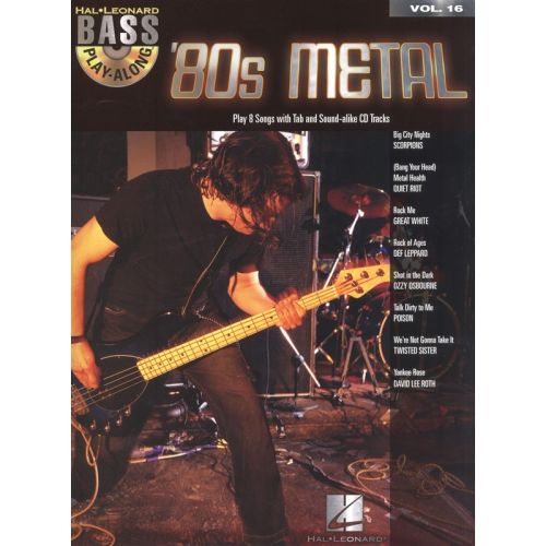 Bass Play Along Volume 16 80'S Metal - Bass Guitar