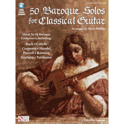 50 Baroque Solos For Classical Guitar + Audio En Ligne - Guitar