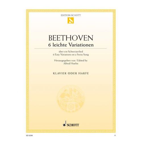 Beethoven L.V. - 6 Easy Variations F Major Woo 64 - Piano Or Harp