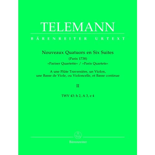 Telemann G.P. - Nouveaux Quatuors En 6 Suites Paris Quets Vol.2 - Flute, Violon, Viole De Gambe