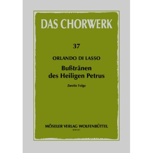 Lasso Orlando Di - Busstraenen Des Heiligen Petrus Band 2 - Mixed Choir (ssaattb)