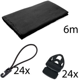 Molton 500g/m² Set Black 6x3m Noir