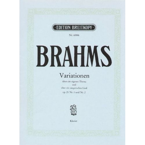 Brahms Johannes - Variationen Op. 21 - Piano