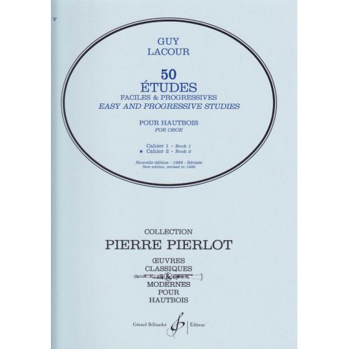 Lacour Guy - 50 Etudes Faciles et Progressives Volume 2 - Hautbois