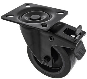 Black Wheel Braked 100mm Noir