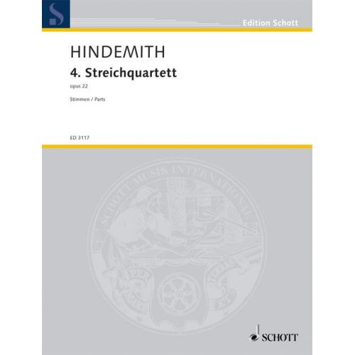 Hindemith Paul - 4TH String Quartet Op 22 - String Quartet