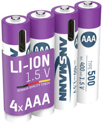AAA 1,5V Li-Ion Akku USB-C Blanc
