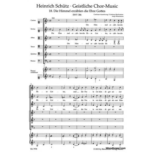 Schutz H. - Die Himmel Erzahlen Die Ehre Gottes SWV 386