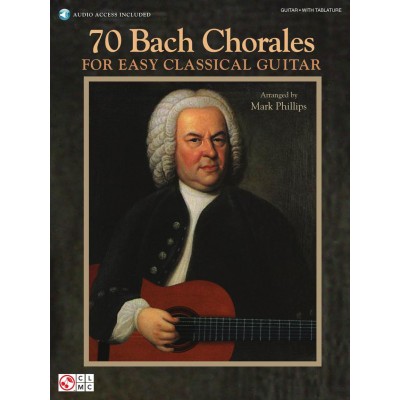 70 Bach Chorales For Easy Classical Guitar + Audio En Ligne - Guitar