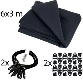 Euro Molton Set Black 6x3m noir