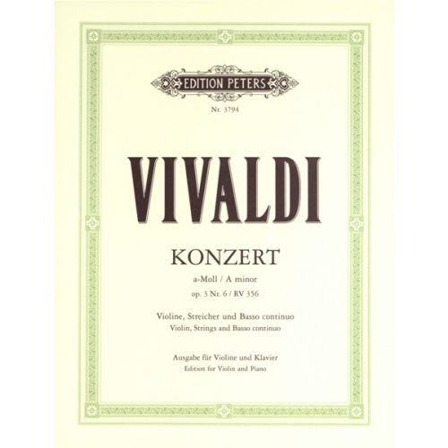 Vivaldi Antonio - Concerto In A Minor Op.3 No.6 RV 356 - Violin And Piano
