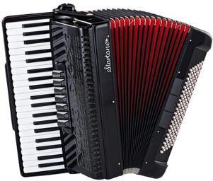 Piano Accordion 120 Black MKII Noir avec soufflet rouge