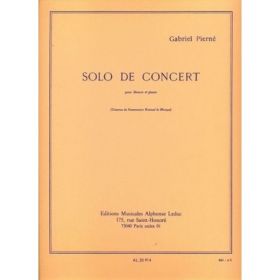 Pierne Gabriel - Solo De Concert - Basson & Piano