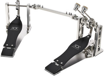 Nighthawk Double Bass Pedal CD Aluminium anodisé argent avec semelles noires
