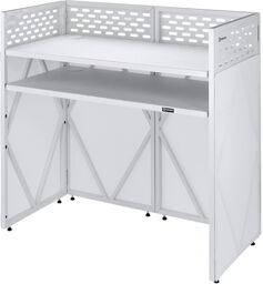 DJ Table ALU White Shelf