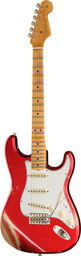 Fat 64 Stratocaster AcarOO Ltd Aged Candy Apple Red over Orange Sparkle