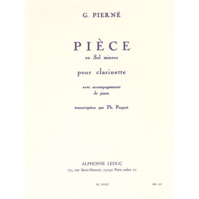 Pièce in G minor (Clarinet)