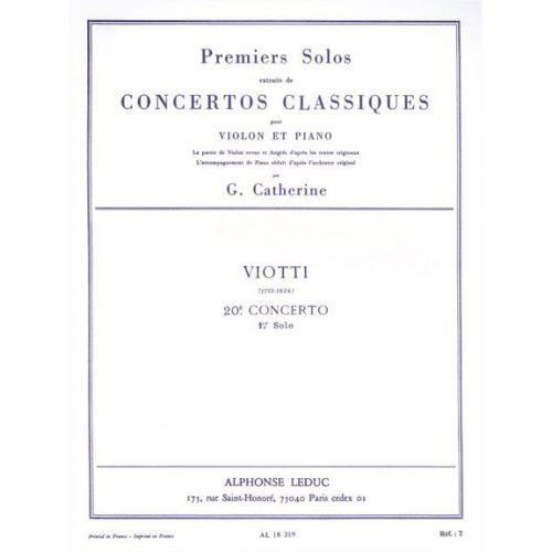 VIOTTI - SOLO N°1 DU CONCERTO N°20 (VIOLON / PIANO)