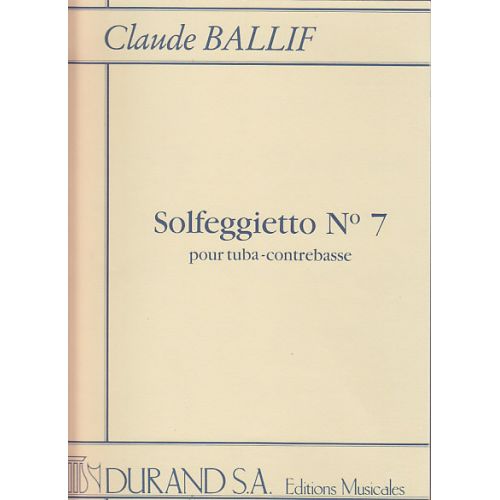 Ballif Claude - Solfeggietto Op.36 N°7 Pour TUBA-contrebasse