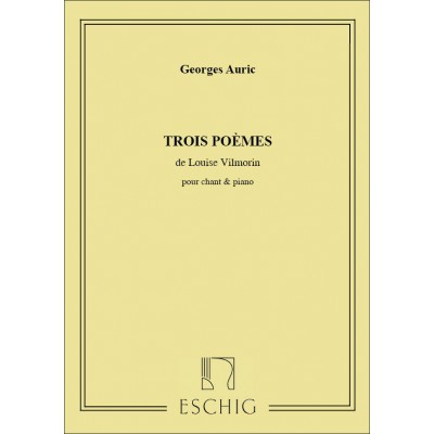 3 Poemes De Vilmorin Ch-Piano